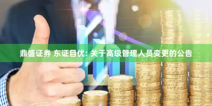 鼎盛证券 东证目优: 关于高级管理人员变更的公告